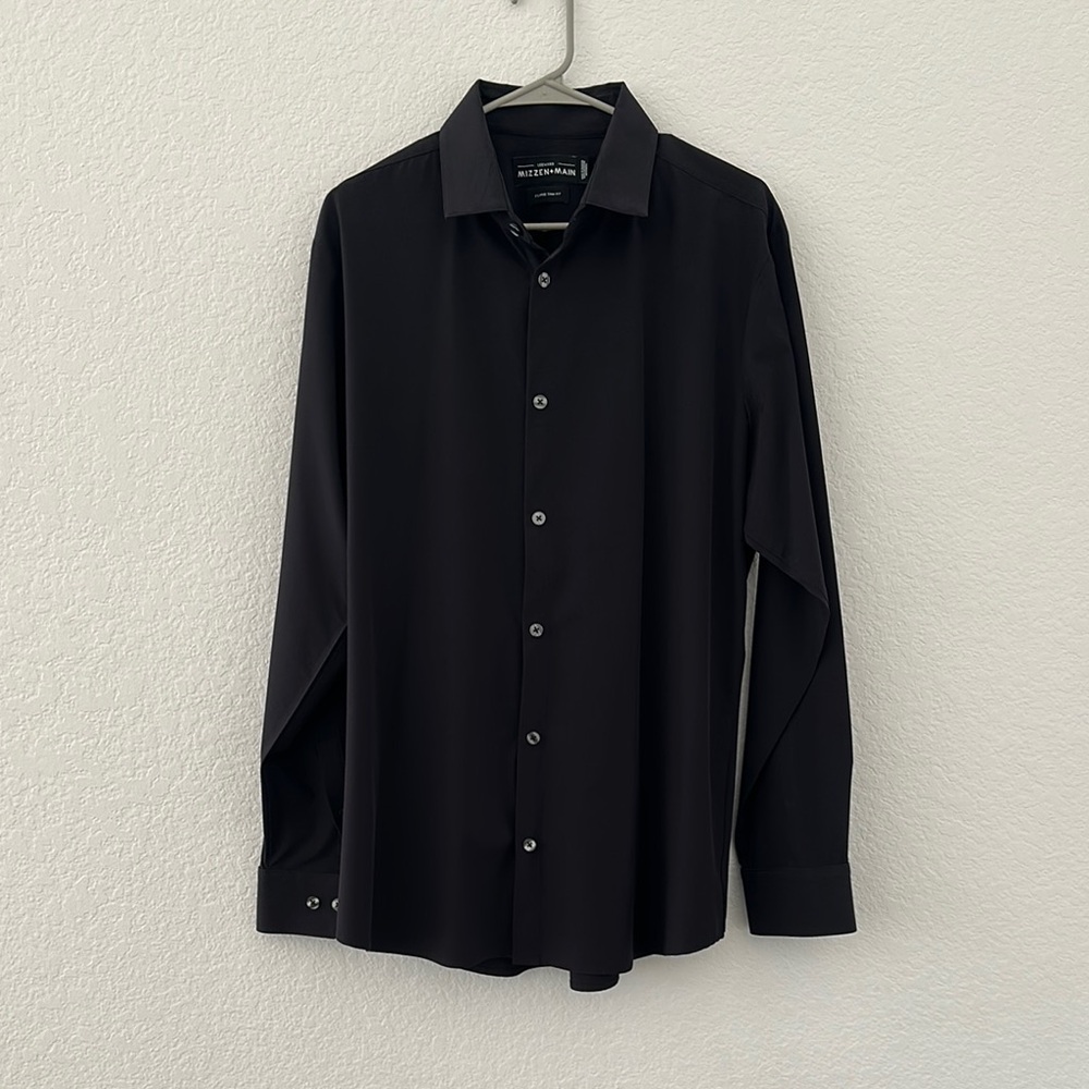 mizzen + main Black Button-Up Shirt
